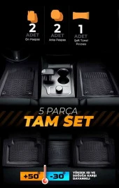 Dacia Solenza Havuzlu için Universal Paspas Krom Siyah Renk thumbnail 2