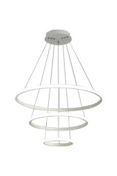 Venüs Krom Modern Sarkıt Daire Yuvarlak Beyaz 3lü Üçlü Günışığı Ledli Avize - 1