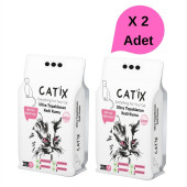 Catix 10Lt X 2 Adet Beyaz Bentoint Pudra Kokulu Ince Taneli Kedi Kumu Ultra Topaklanma - 1
