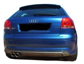 Audi A3 8P için S3 2005 - 2008 2 Kapı Arka Tampon Eki - Difüzör (Plastik) - 1