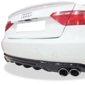Audi A5 B8 için A-Style Arka Tampon Eki - Difüzör (Plastik) - 2