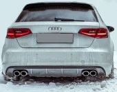 Audi A3 8V için Hatchback 2012 - 2016 S3 Arka Tampon Eki - Difüzör (Plastik) - 1
