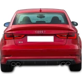 Audi A3 8V için (2017-2019) S3 Style Arka Tampon Difüzör (Plastik) - 1
