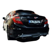 Honda Civic Fb7 için (2012-2016) Custom Arka Tampon Eki - Difüzör (Plastik) - 1