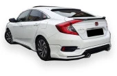 Honda Civic Fc5 için Sedan (2015-2018) Turbo Arka Tampon Eki - Difüzör (Plastik) - 1