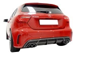 Mercedes A Serisi için W176 (2012-2015) Amg A180 A200 A250 Arka Tampon Eki - Difüzör (Plastik) - 1