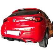 Opel Astra K için 2016 Sonrası Egzoz Görünümlü Arka Tampon Eki - Difüzör (Plastik) - 1