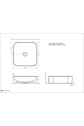 Seramiksan Form Tezgah Üstü Kare Lavabo 42 Cm - 2