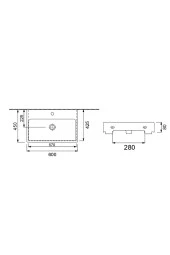 Newarc 5022 Aqua Etajer Uyumlu Beyaz Lavabo 50 Cm - 2