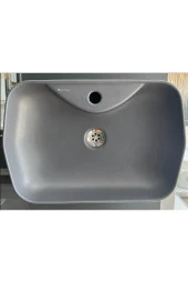 Seramiksan Lucıda Tezgahüstü (delikli) Lavabo Mat Antrasit 55 Cm - 1
