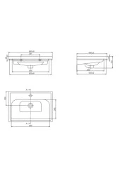 Turkuaz Seramik Frame 65x45 cm Etajerli Lavabo - 4