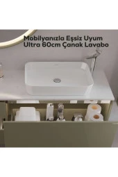 Creavit  Ultra Dikdörtgen Çanak Tipi Lavabo 60 Cm thumbnail 3