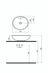Çanak Tezgah Üstü Lavabo 5010 - 2