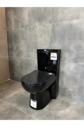 Modern Duvara Sıfır Siyah Klozet Takımı - 1