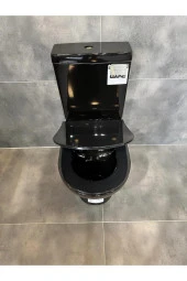 Modern Duvara Sıfır Siyah Klozet Takımı - 2