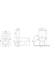 Turkuaz SeramiK Bella Duvara Sıfır Klozet + Bella Slim Yavaş Kapanan Kapak + Çift Kademeli İç Takım Dahil - Beyaz thumbnail 2