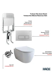 Turkuaz City Asma Kanalsız Klozet , Ova Gömme Rezervuar Seti - 1