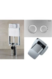 Japar Promicro 80 Mm Çift Kademeli Gömme Rezervuar Seti (OVAL BUTON) - 1