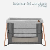 Maxi Cosi Iris 2 'si Bir Arada Anne Yanı Beşik ve Taşınabilir Çift Katlı Park Yatak Beyond Graphite Eco thumbnail 2