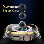 Polham Alüminyum Kenarlı Ful Kaplama Apple Watch Ultra 49MM Ekran Koruyucu, Toz ve Su Geçirmez Kırılmaz - 4