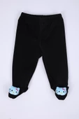 Babyhola Kadife Yelek Patikli Pantolon Unisex Bebek 2'li Set Siyah - 4