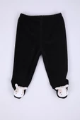 Babyhola Kadife Yelek Patikli Pantolon Unisex Bebek 2'li Set Siyah - 8