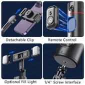 Torima P02 Profesyonel 360 Derece Gimbal Öz Çekim Telefon Sabitleyici Video Çekimi Siyah - 6