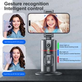 Torima P02 Profesyonel 360 Derece Gimbal Öz Çekim Telefon Sabitleyici Video Çekimi Siyah - 2