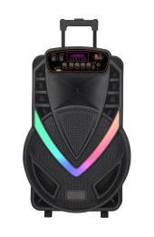 Torima NDR-V12 Siyah Mikrofonlu Kumandalı Rgb Ledli Taşınabilir Tekerlekli Bluetooth Hoparlör - 2