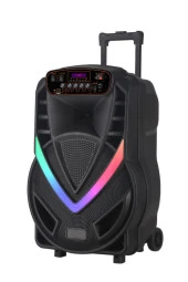 Torima NDR-V12 Siyah Mikrofonlu Kumandalı Rgb Ledli Taşınabilir Tekerlekli Bluetooth Hoparlör - 5