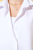 Oversize Kalıp Basic Gömlek Beyaz thumbnail 4