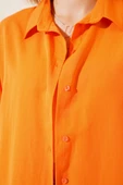 Oversize Kalıp Basic Gömlek Oranj - 4