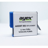 Ayex AHDBT-801 Batarya, GoPro Hero 8, 7, 6, 5 Uyumlu - 2