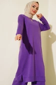 Armalı Bol Paça İkili Takım Mor thumbnail 2