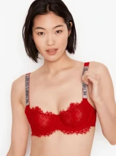 Victorias Secret Kırmızı Shine Strap Dantelli Sütyen thumbnail 1