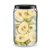 Elma Kurusu Yeşil Ekşi Elma Bi Kavanoz 660 cc. Cam Kavanozda Saf Katkısız Kuru Elma Dried Apples - 1
