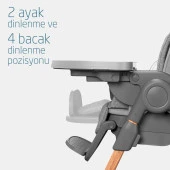 Maxi-Cosi Minla 6'sı Bir Arada  Ahşap Görünümlü Mama Sandalyesi Beyond Grey Eco - 9
