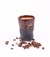 Perlotus 90 Ml Seramik Kulpsuz El Yapımı Yamuk Espresso Fincanı -1 Adet - 3