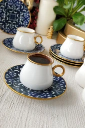 Rita 6 Kişilik Yaldızlı Kahve Fincan Takımı RITA-agora ( EDFA-12-KFT-RIT) - 1