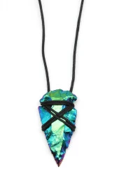 Kalsedon Doğal Taş Siyah İpli Kolye thumbnail 1