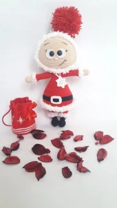 Yılbaşı Kostümlü Bonnie Bebek Amigurumi Organik Oyuncak - 3