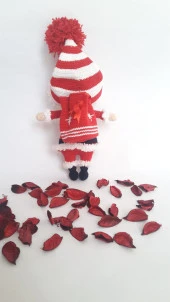 Yılbaşı Kostümlü Bonnie Bebek Amigurumi Organik Oyuncak - 6