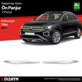 Volkswagen T-Roc Makyajlı için Krom Ön Panjur 2 Parça. 2021 Üzeri thumbnail 1