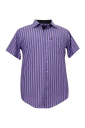 Büyük Beden Erkek Gömlek Kısa Kol Mor thumbnail 1