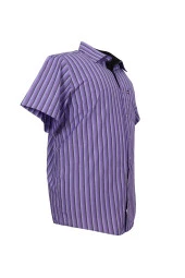 Büyük Beden Erkek Gömlek Kısa Kol Mor thumbnail 2