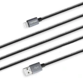 Philips Apple MFI Lisanslı UsbA to Lightning Deri Kaplama 1.2Metre Hızlı Data ve Şarj Kablosu DLC2508B thumbnail 3