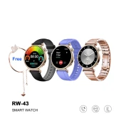 ScHitec RW-43 Gerçek Amoled Ekran Android İos HarmonyOs Uyumlu 3 Kordonlu Bileklik Hediyeli Akıllı Saat Gold thumbnail 1