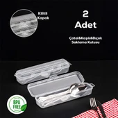 Porsima TE-192 2 li Şeffaf Kalemlik Kalem Kutusu Diş Makyaj Aksesuar Taşıma Saklama Kabı Multix Kutu - 1