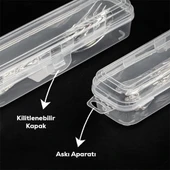 Porsima TE-192 2 li Şeffaf Kalemlik Kalem Kutusu Diş Makyaj Aksesuar Taşıma Saklama Kabı Multix Kutu - 5