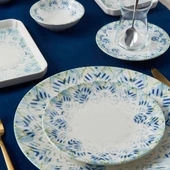 GÜRAL PORSELEN Camelia 30 Parça 6 Kişilik Bone Kahvaltı Takımı - 2976 - 2